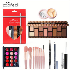Makeup Gift Set with Brushes Eyeshadow Lipstick Concealer Powder