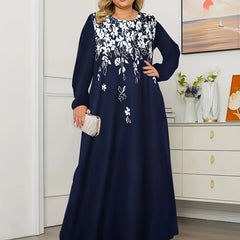 Floral Print Maxi Dress Long Sleeve