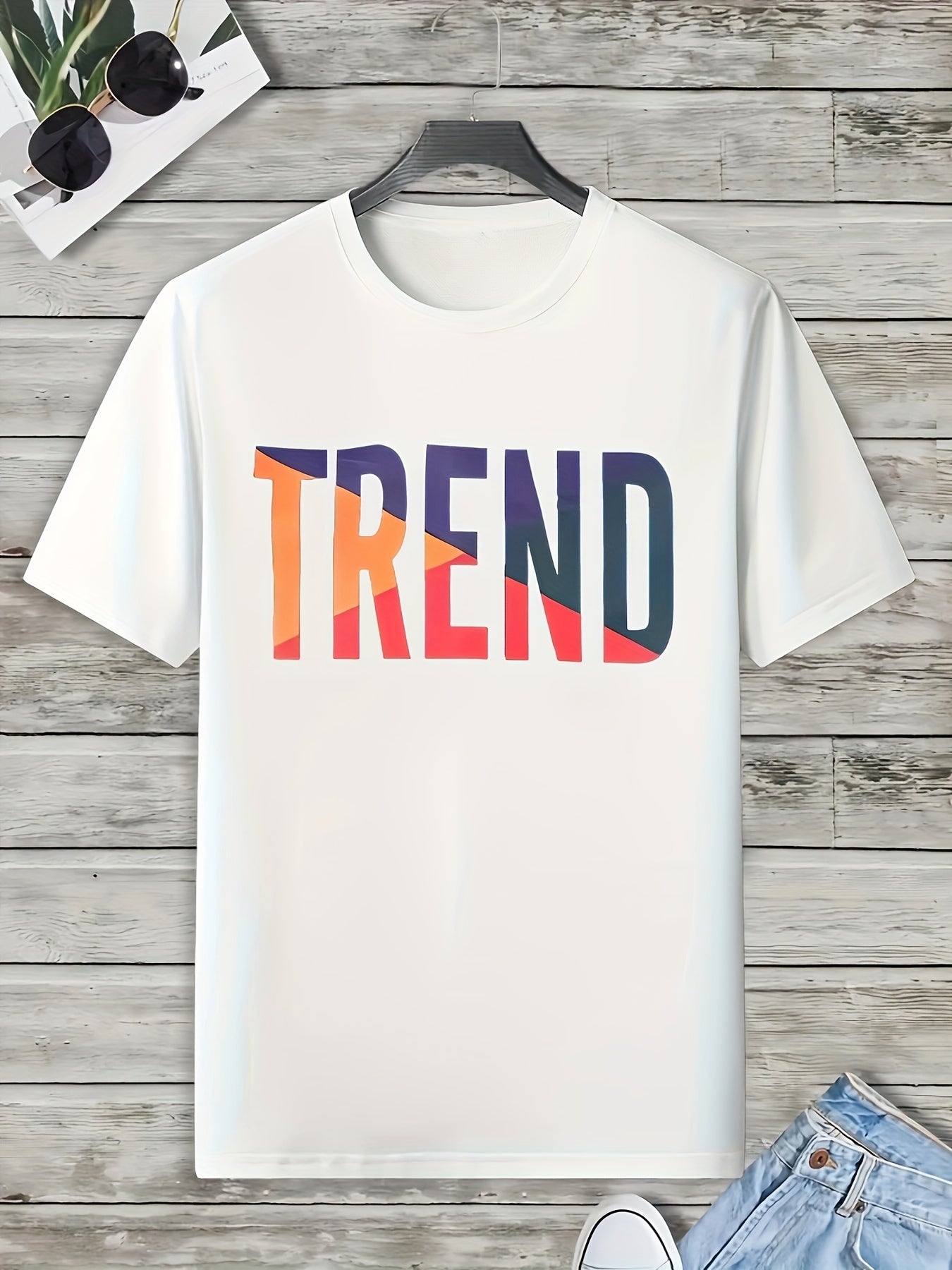 Pattern Print Men's Comfy T-shirt Graphic Tee Summer Outdoor Clothing
