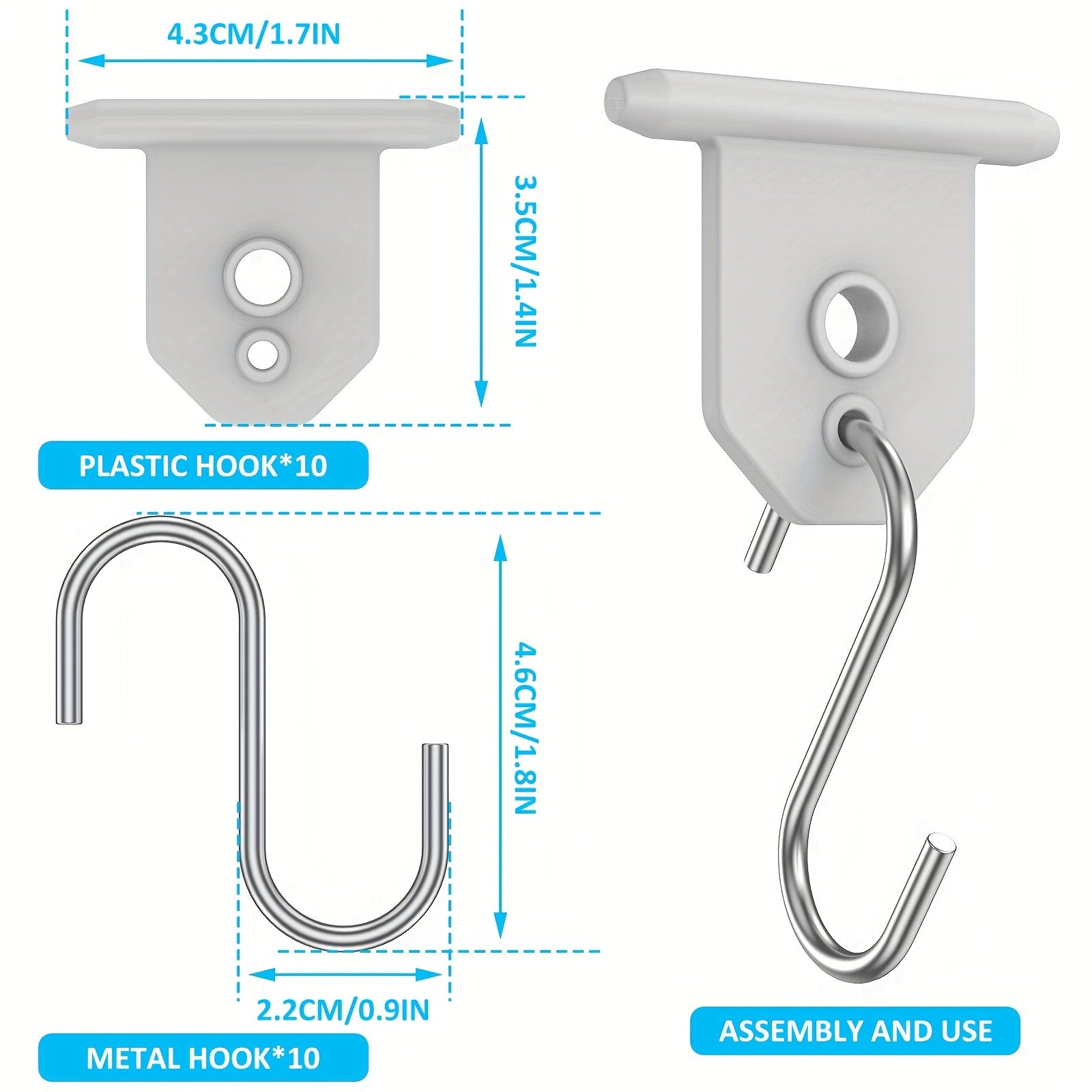 10pcs RV Awning Hooks Metal Camping Hangers for Tent