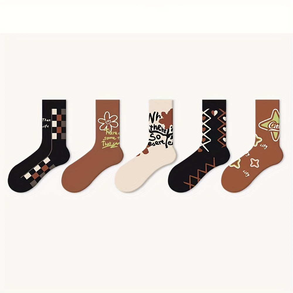 Men's Vintage Stripe Crew Socks Cotton Blend Casual Unisex Sock