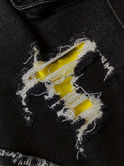 Men's Denim Cargo Pants Flap Pocket Jean Trousers