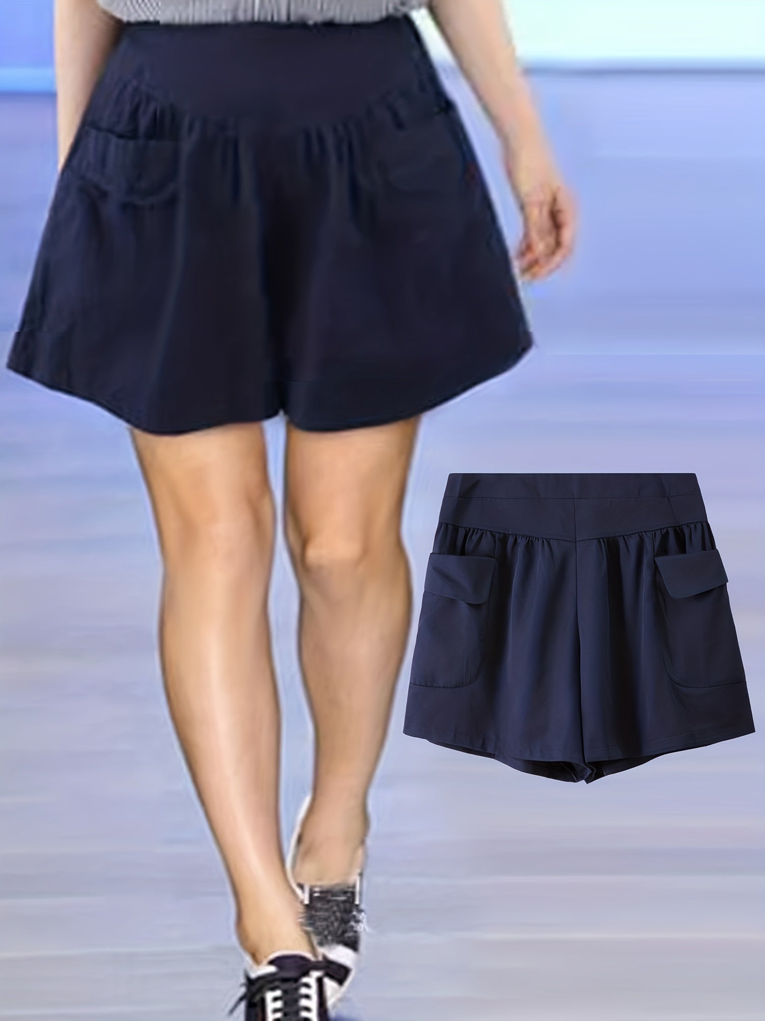 Y2K Shorts Elastic High Rise Cargo Pants