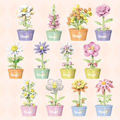 Mini Flowers Building Blocks Toy Chrysanthemum Daisy Rose Creative