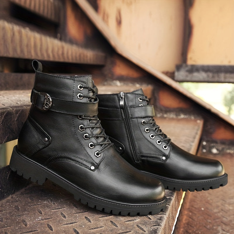 LAORENTOU Men's High Top Combat Boots - Non Slip British Style
