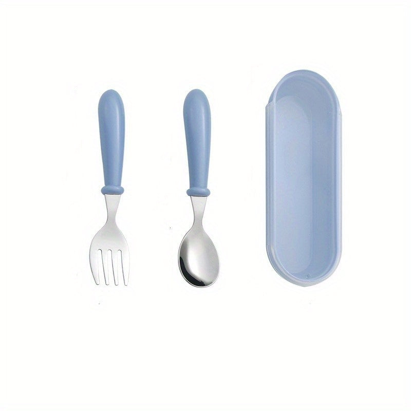 Kids' Portable Stainless Steel Spoon Fork Set