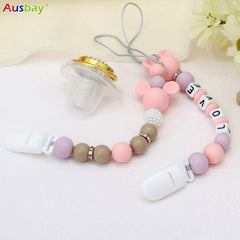 2pcs Personalized Pacifier Clips Custom Dummy Chain Gift