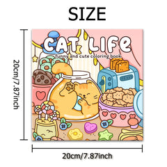 Cat Life Adult Coloring Book - 24 Pages of Adorable Cat Illustrations