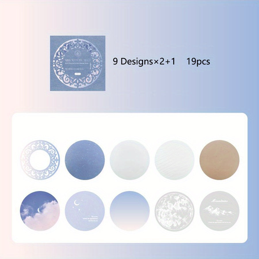 Moon Series Round Paper Light Retro Salt Tied Lace Hand Account Decorative