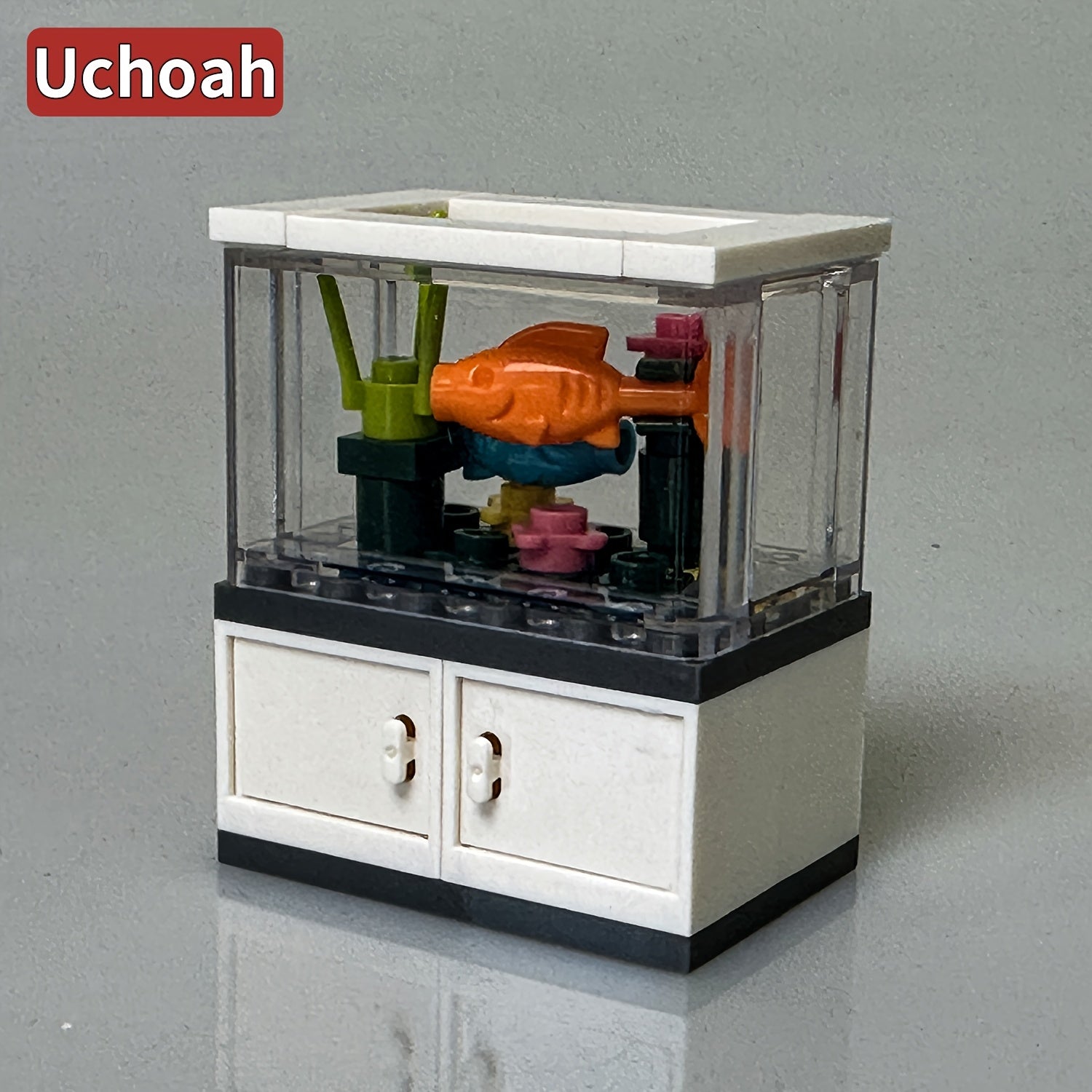 Creative Fish Tank Building Block Toy Aquarium Lizard Tank Model
