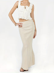 Solid Maxi Skirts Casual Bag Hip Versatile Skirts Women's Clothing