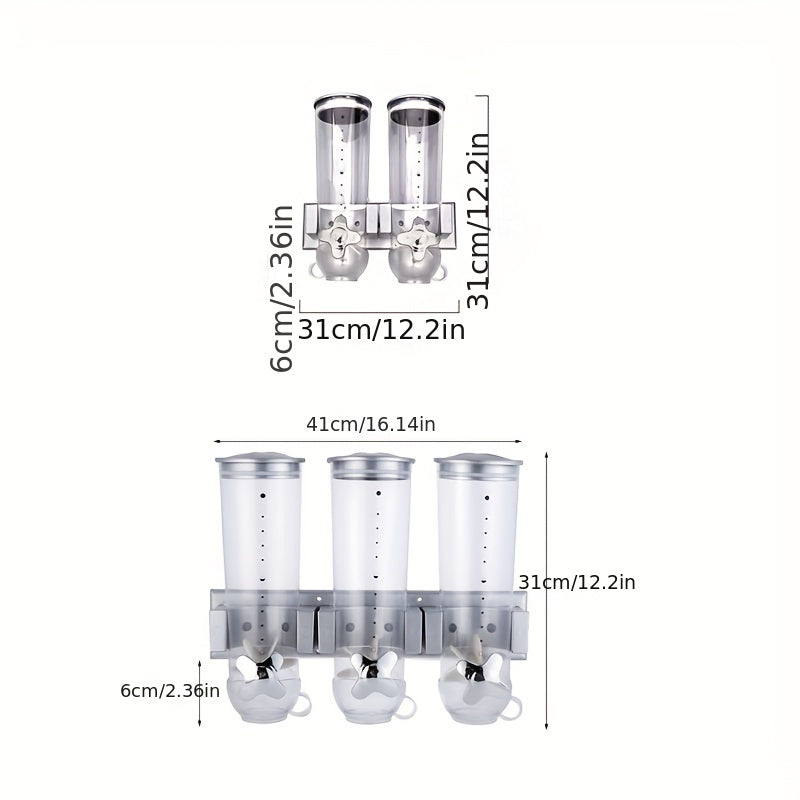 Wall Mounted Barley Machine Acrylic Grain Storage Tank Kitchen Can