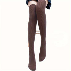 Women's Knee High Knitted Stockings Solid Comfort Outdoor Socks