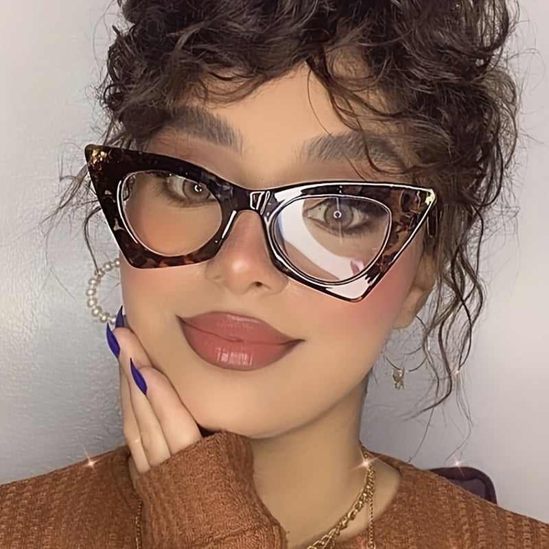 Tortoiseshell Clear Lens Cat Eye Glasses Anti Light Protection