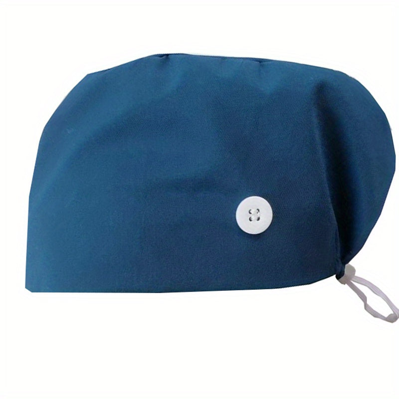Unisex Solid Scrub Hat Drawstring Work Cap Women Men