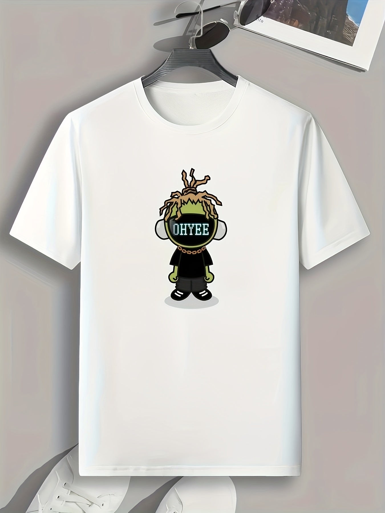 Cartoon Pattern Print Men's Sports T-shirt Graphic Tee