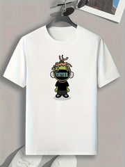 Cartoon Pattern Print Men's Sports T-shirt Graphic Tee