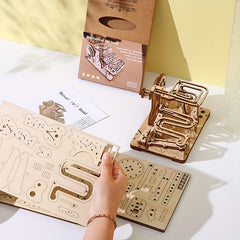 Wooden Mechanical Track Roller 3D Puzzle DIY Toy