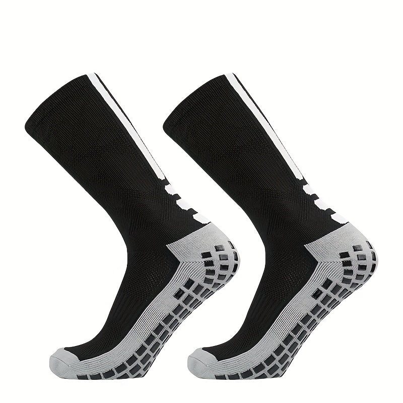 Thickened Non slip Silicone Football Socks - Breathable Mid-calf Athletic Socks