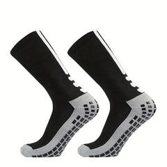 Thickened Non slip Silicone Football Socks - Breathable Mid-calf Athletic Socks