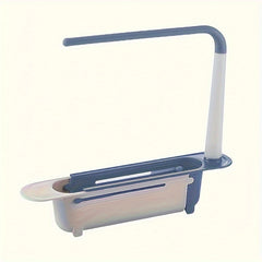 Telescopic Sink Storage Rack Adjustable Sponge Holder 2 in 1 Organizer