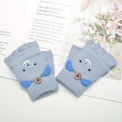 Kids' Cartoon Bear Cashmere Gloves for 3-6 Years