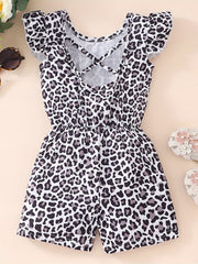 Leopard Backless Jumpsuit for Toddler Kids