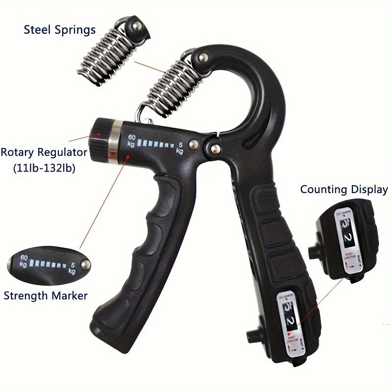 Hand Grip Strengthener Kit Forearm Exercise Tool Adjustable Resistance