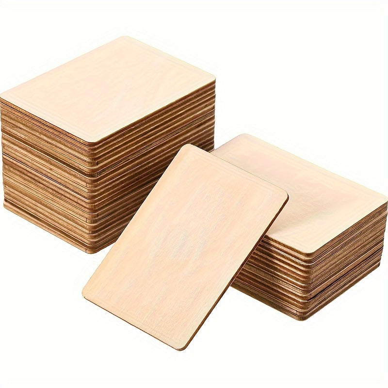 36pcs Blank Wood Squares for DIY Arts Craft Project Decoration 6.35 X 8.89 Cm