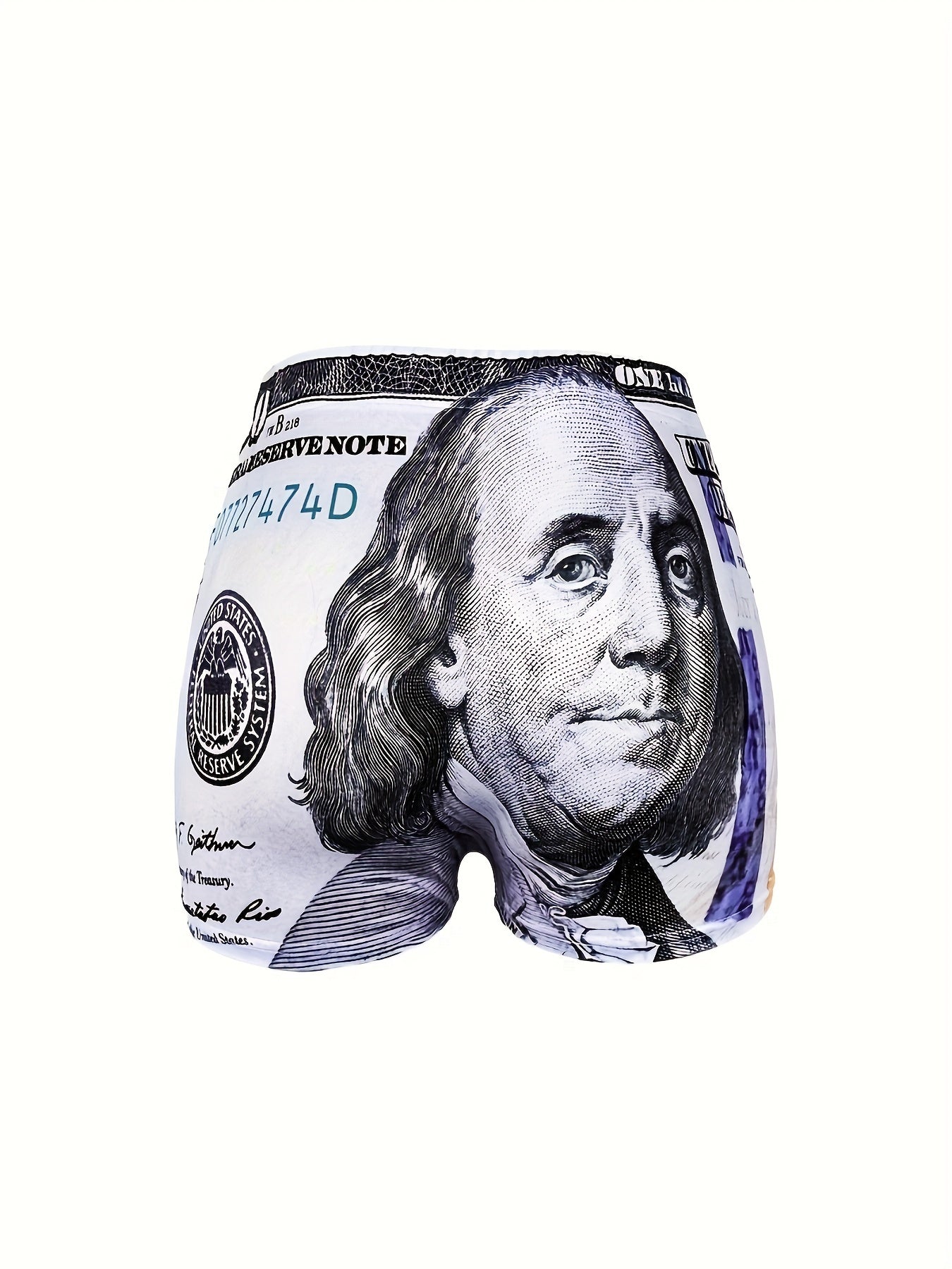 Women's Plus Money Print High Rise Stretch Shorts