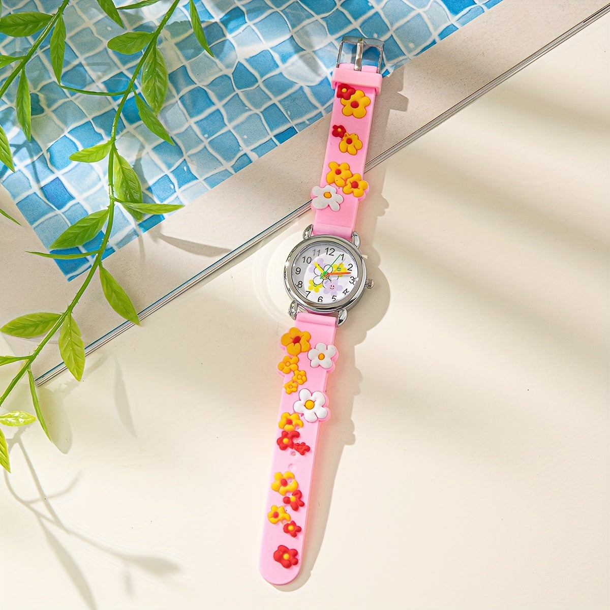 Pink Flower Casual Watch