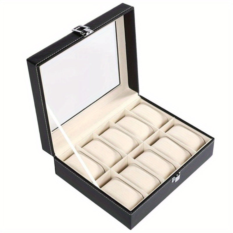 Watch Box 10 Slot Display Case Organizer Storage