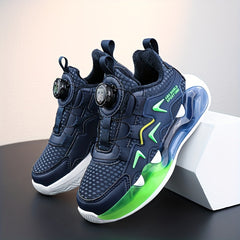 Boy's Basketball Shoes With Rotating Buckle Non Slip Sneakers For Kids