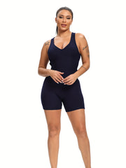 Criss Cross Backless Sleeveless Romper