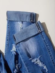 Mid Stretch Distressed Denim Pants Women's Denim Jeans & Clothing
