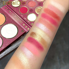 13 Colors Eyeshadow Palette Pink Orange Brown Multicolor Palette