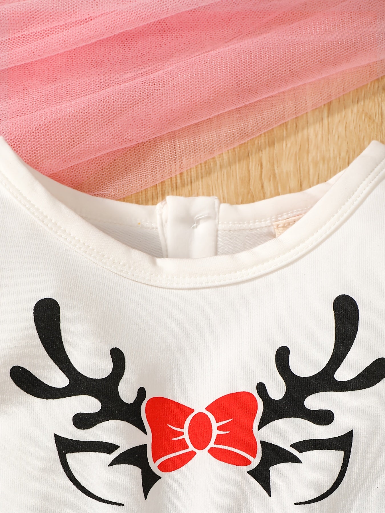 Baby Deer Print Plaid Stitching Dress