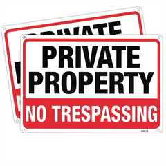 2pcs Private No Trespassing Sign Metal Rust Aluminum 10x7 Inch