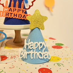 4pcs Birthday Hat Bow Smiley Face Cake Headwear Princess Photo