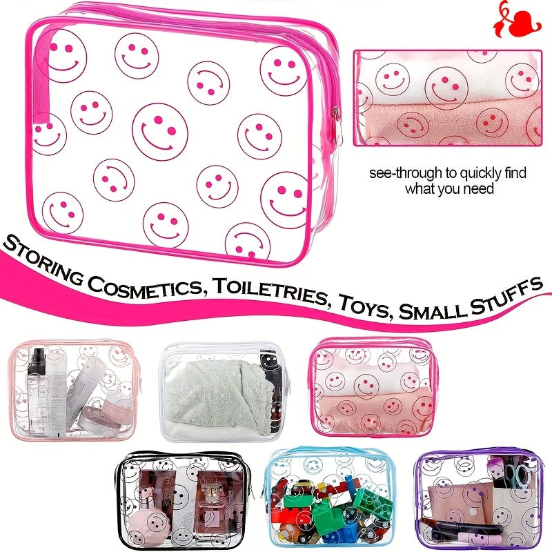 Smile Face Clear Makeup Bag Transparent PVC Waterproof Toiletry Organizer