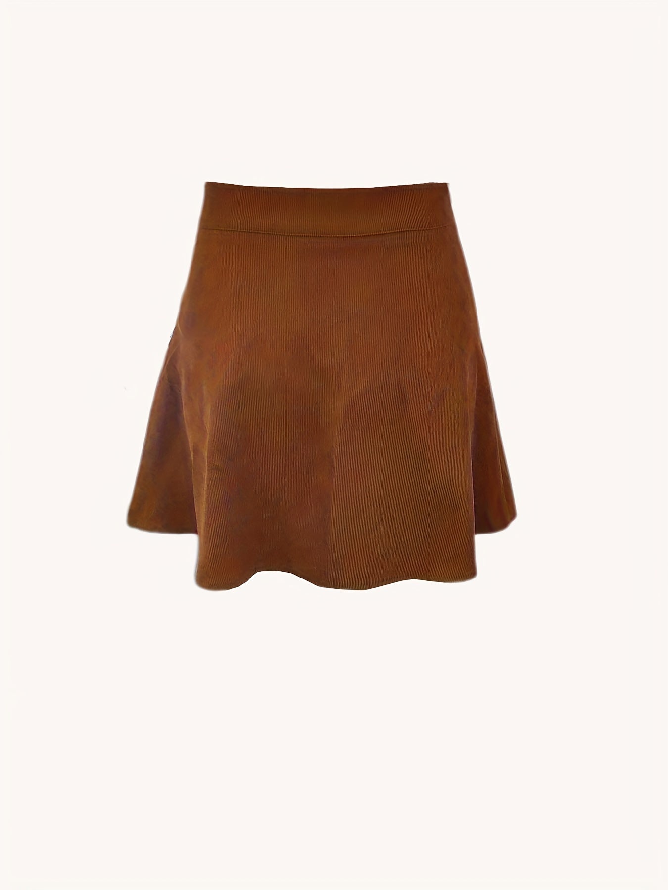 High Waist Corduroy Flare Skirt for Women