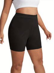 Women's Plus Solid High Rise High Stretch Biker Shorts