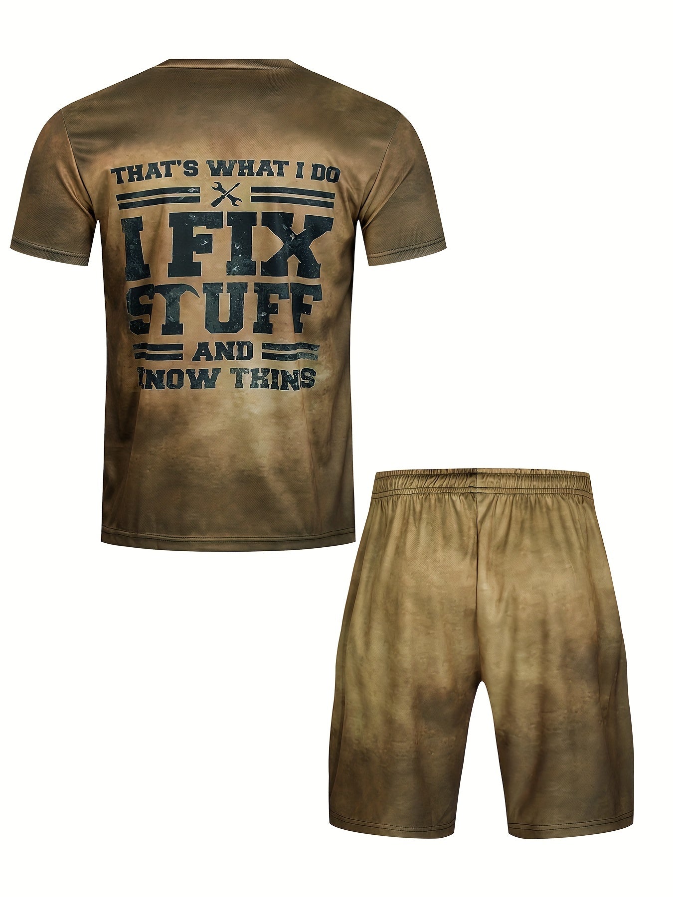 Men's Casual 2pcs Set Letter Print Active Shorts Matching Set