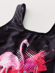 Toddler Girls Flamingo One Piece Swimsuit Summer Beach Bathing Suit