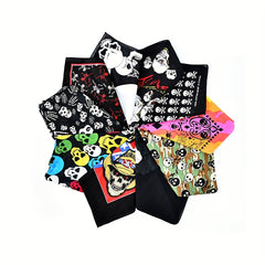 4pcs Bandana For Men Cotton Squares Headwraps Pirate Skull Scarf Neckerchiefs