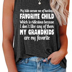 Women's Slogan Print Tank Top
