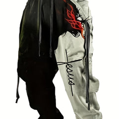 Men's Two Drawstring Pocket Sweatpants Loose Comfy Jogger Pants