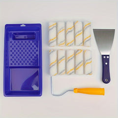 10pcs Mini Paint Roller Tool Box Set, Small Roller Frame Polyester