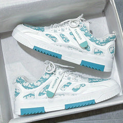 Men's Lace-Up Mesh Skate Shoes with Good Grip