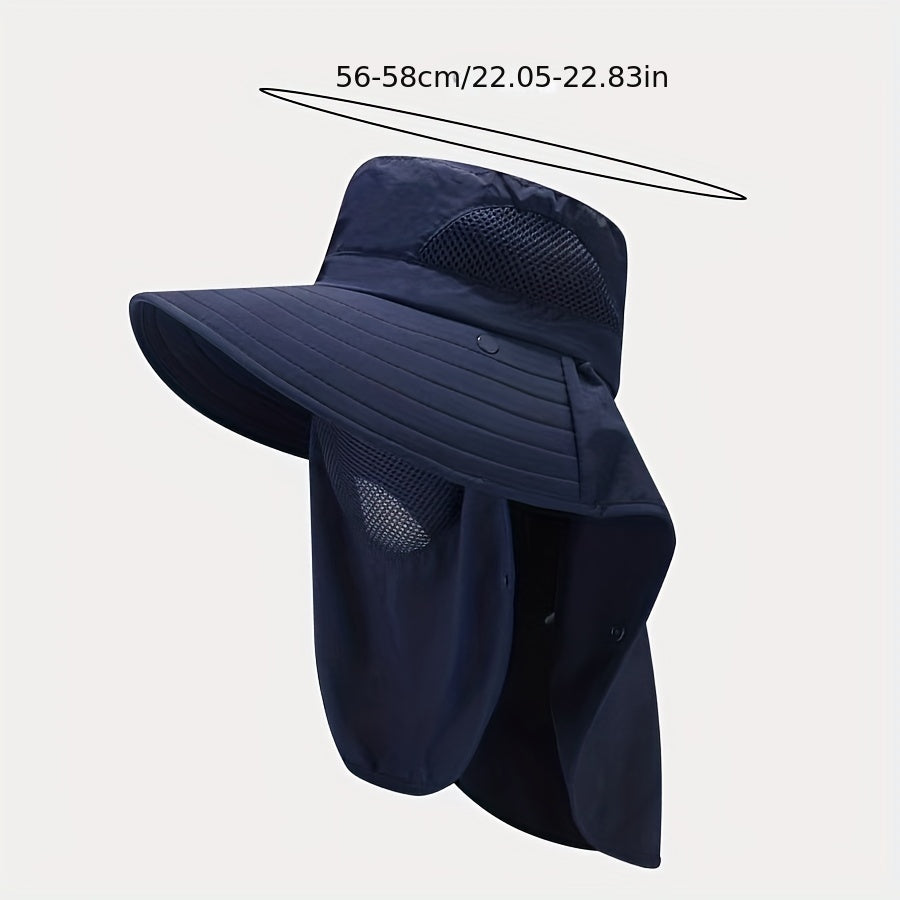 Mesh Bucket Hat with Neck Flap UV Protection
